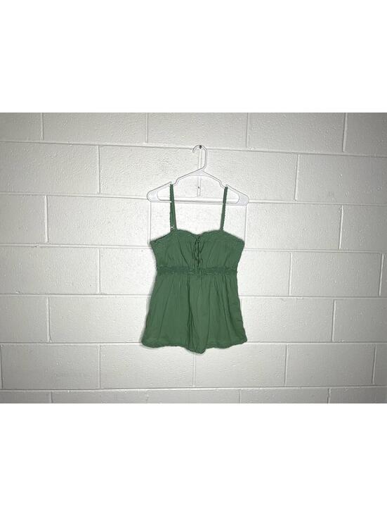 Old Navy Tops - Vintage Old Navy Green Lace Trimmed Cotton Camisole Tank Top